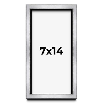 7x14 Shadow Box Frame Silver | 1.375 Inches Deep Real Wood