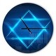 preview thumbnail 2 of 7, Designart 'Neon Star of David' Oversized Modern Wall CLock