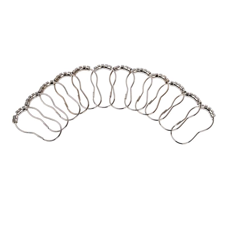 Utopia Alley Rust Resistant Shower Curtain Rings for Bathroom - Set of 12, Polished Chrome - Polished Chrome