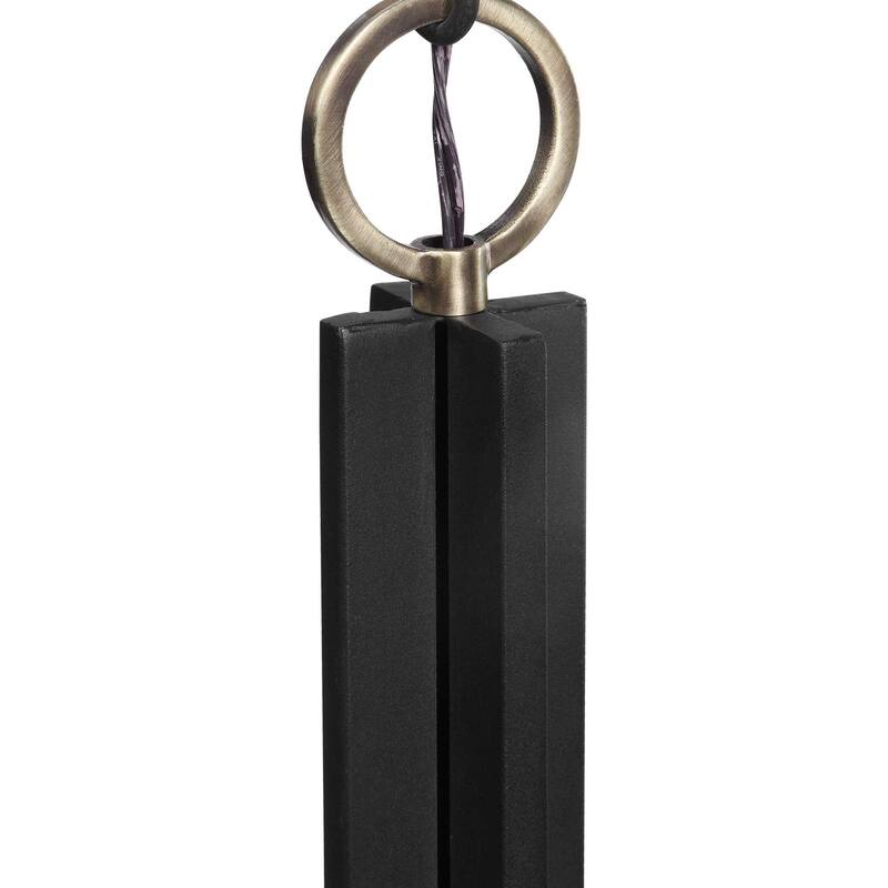 1-Light Meteor Shower Glass Ceiling Pendant - 23.25" - Black and Clear