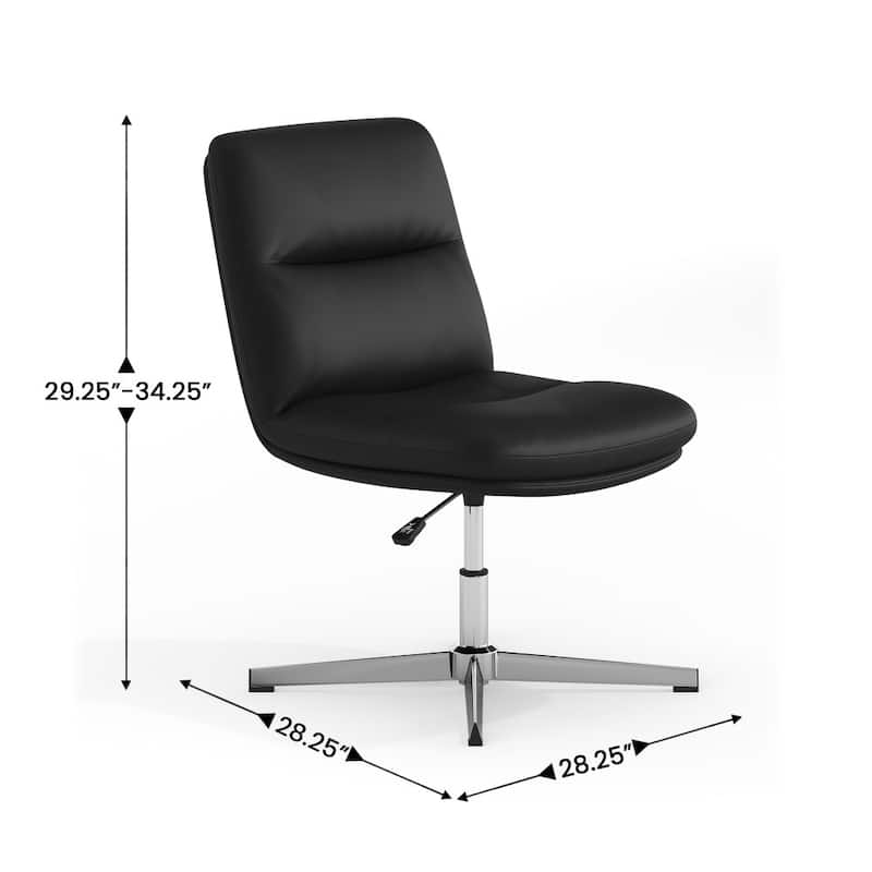 Commercial Mid-Back Padded Upholstered Swivel Office Chair - 28.25"W x 28.25"D x 29.25" - 34.25"H
