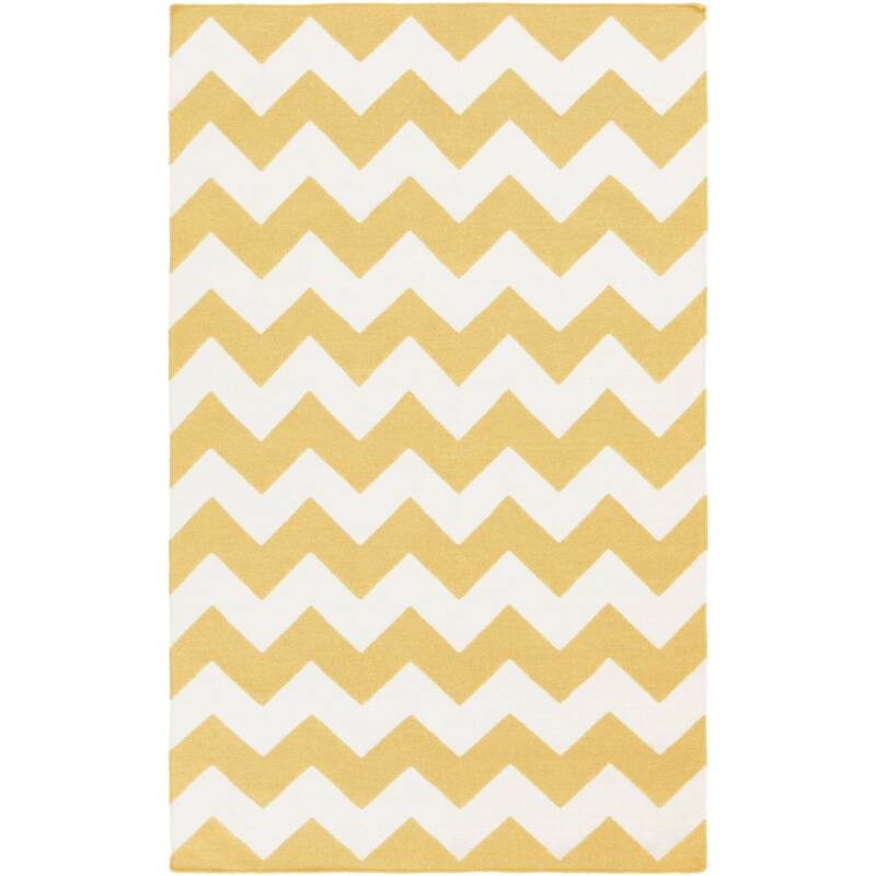 Hand-Woven Zoey Chevron Reverisble Flatweave Wool Rug (2' x 3')