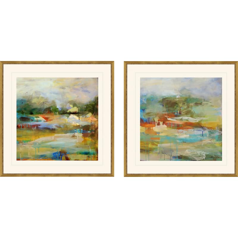 Mist S/2 Framed Art Giclee Under Glass - 25 X 25 X 1