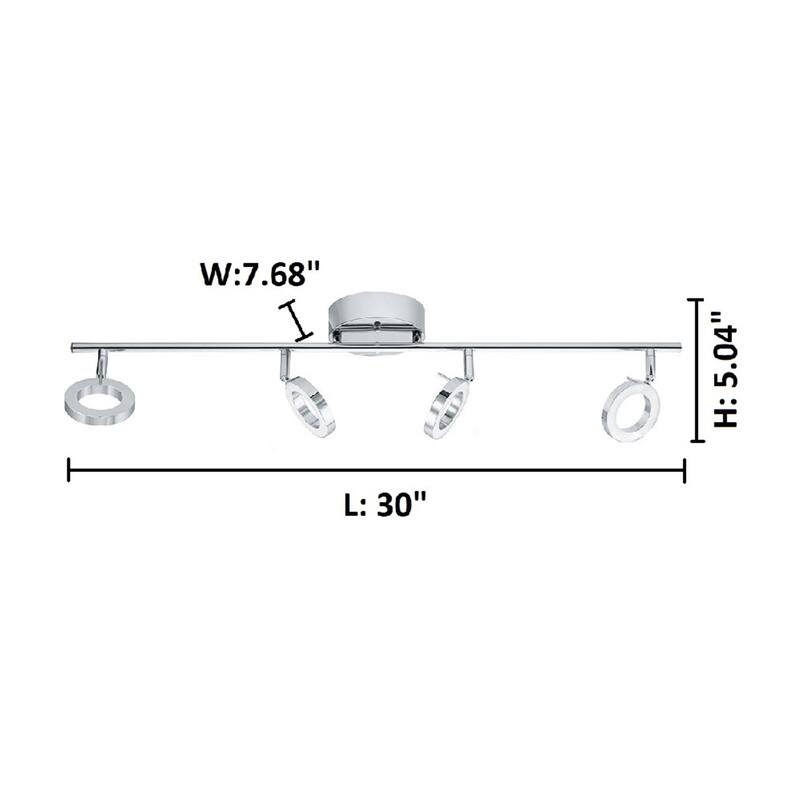 Naudella 4-Light Integrated LED Semi-Flush/Wall Mount