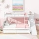 preview thumbnail 1 of 18, Twin over Full Bunk Bed with Slide, Rubber Wood Low Bunk Bed Frame Kids Bed with 2 Drawers & Shelves Storage for Boys Girls White - Full