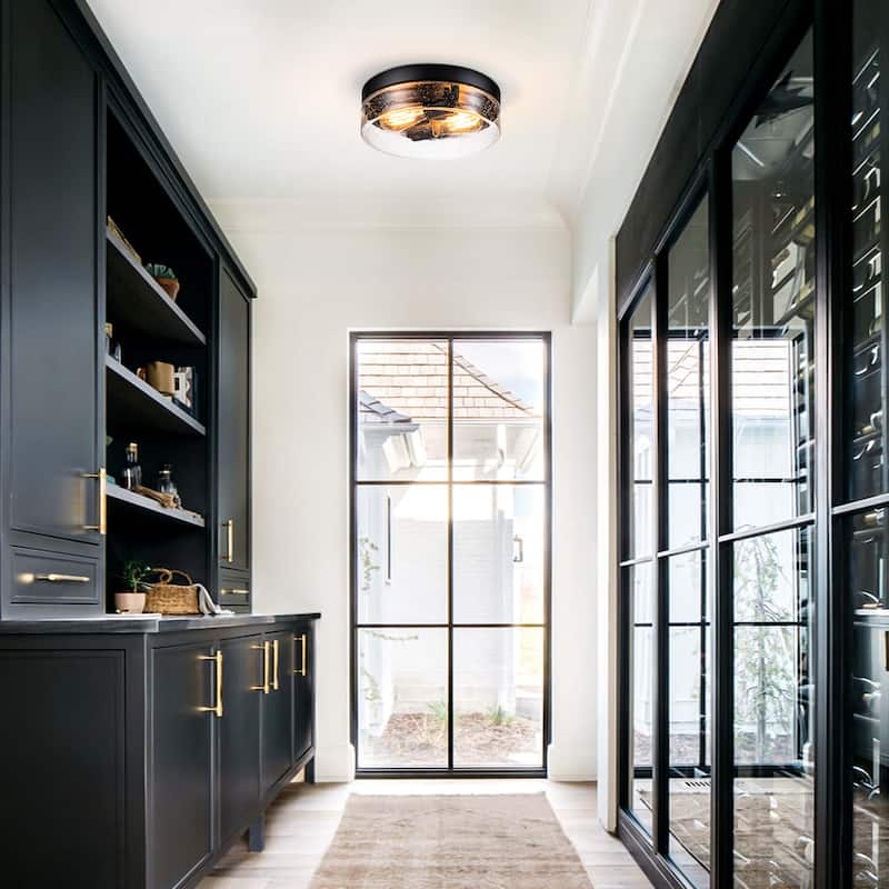Black Farmhouse Flush Mount Ceiling Light Fixtures Flush Mount Ceiling Light for Hallway, Kitchen, Entryway and Foyer