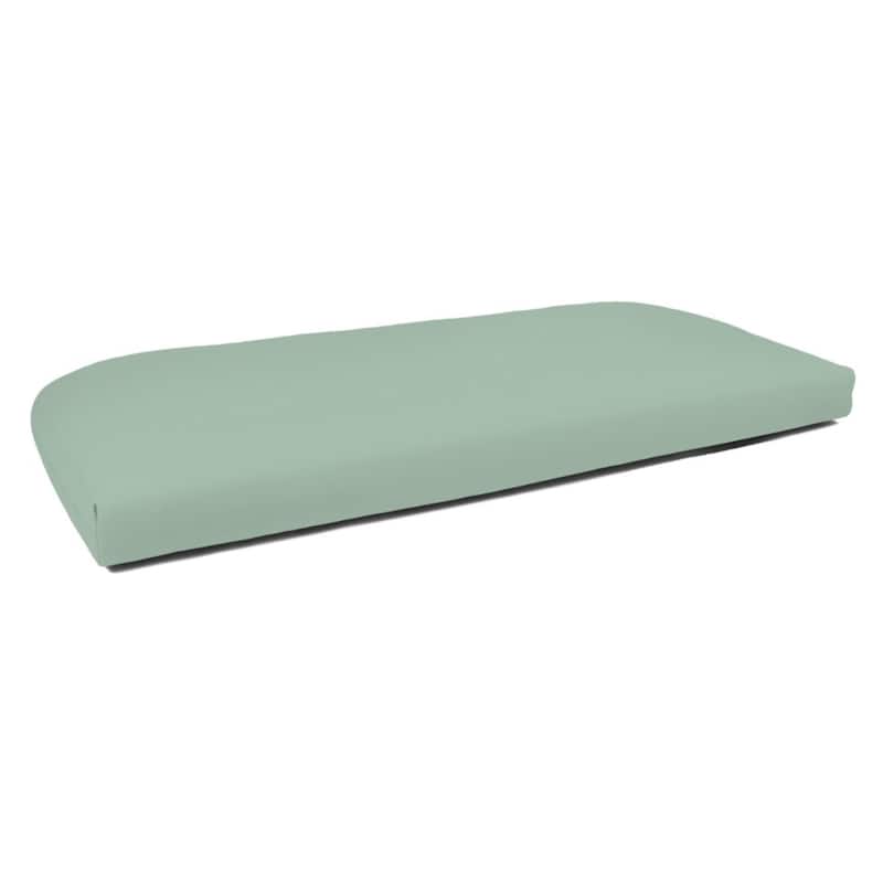 Sunbrella 43.5-inch Solid Color Outdoor Settee Cushion - Canvas Spa