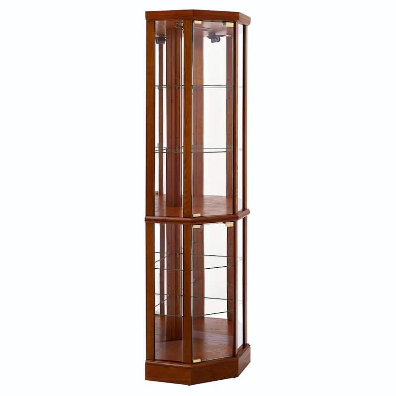 6-Shelf Lighted Corner Curio Cabinet