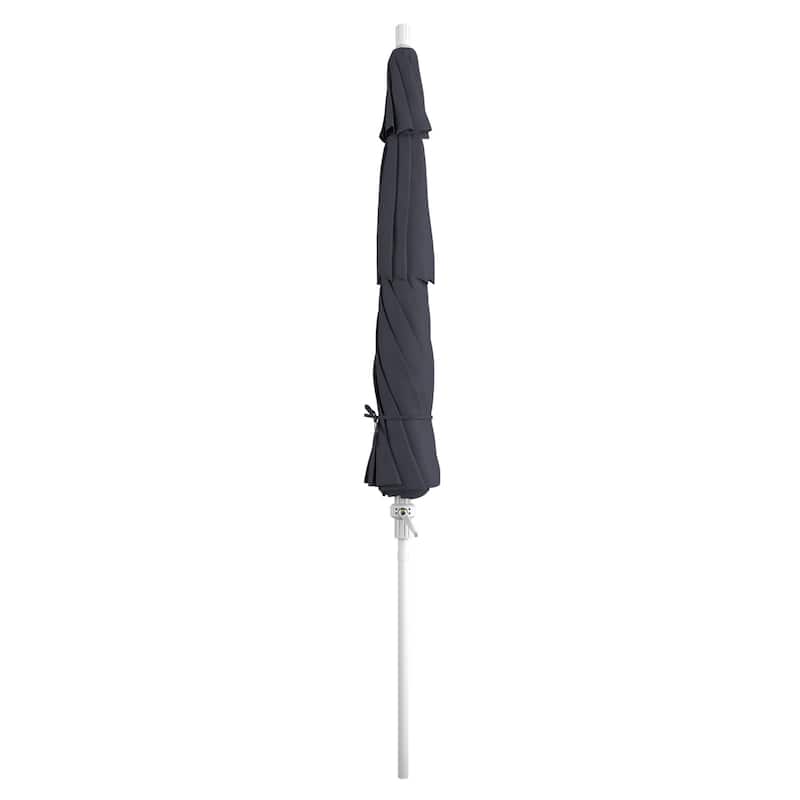 California Umbrella 11' Rd. Alum/Fiberglass Rib Patio Umb,Crank Lift/Collar Tilt, Dbl Wind Vent, White Finish, Sunbrella Fabric