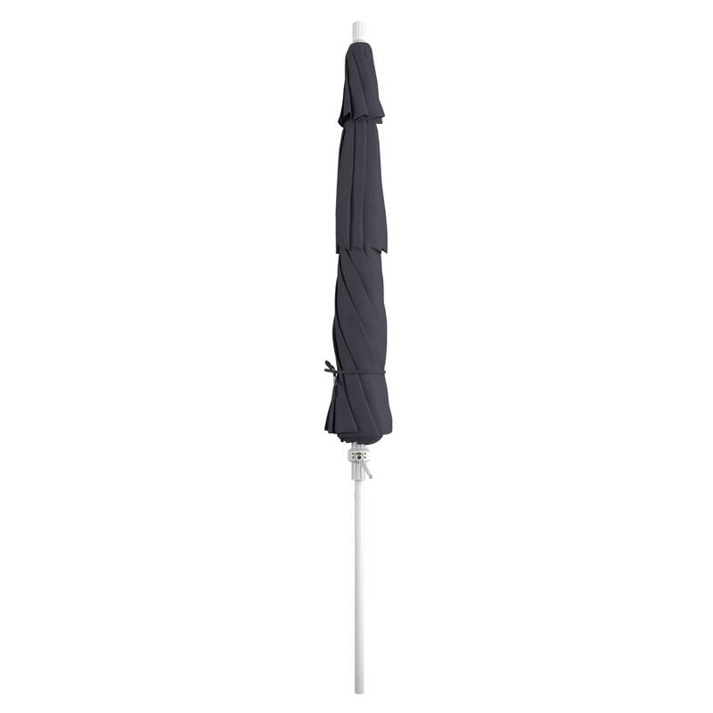 California Umbrella 11' Rd. Aluminum Patio Umbrella, Crank Lift, Collar Tilt, Dbl Wind Vent, White Finish, Sunbrella Fabric