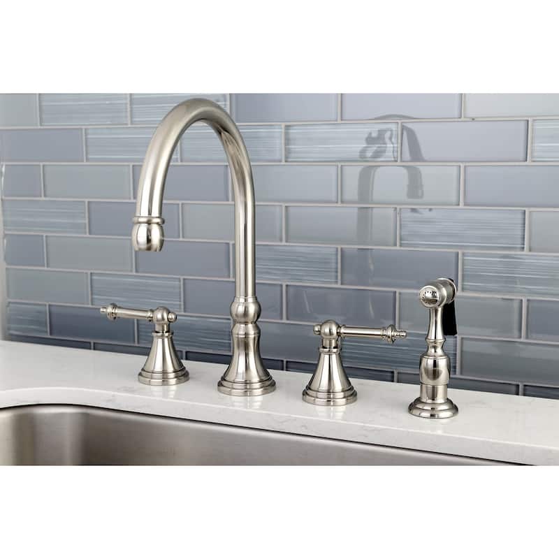 Kingston Brass Templeton Widespread Kitchen Faucet with Metal Lever
