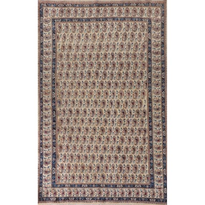 Paisley Mood Persian Vintage Area Rug Hand-Knotted Wool Carpet - 6'9"x 10'7"