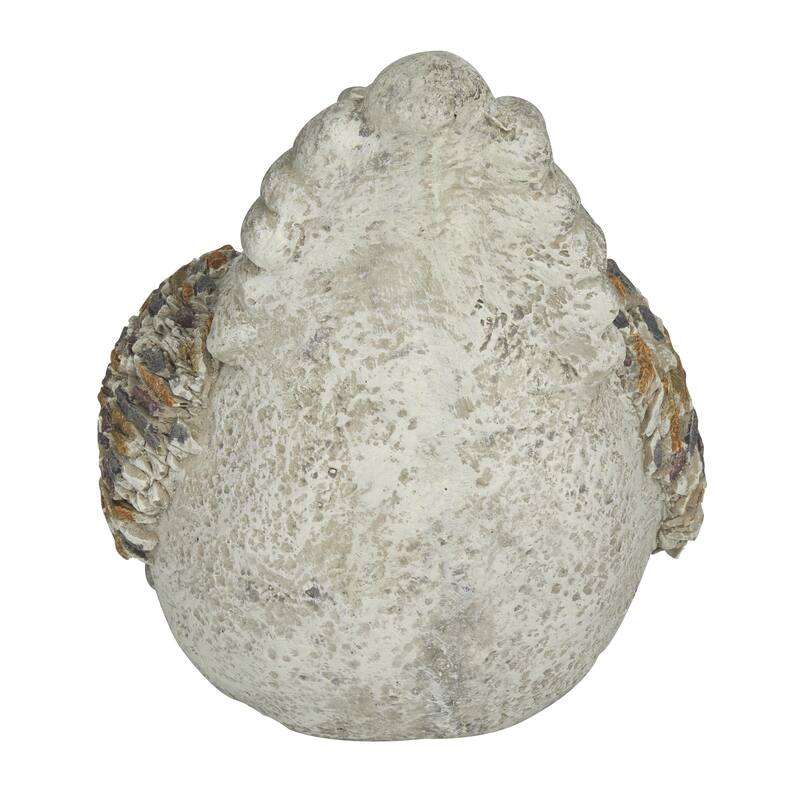 Polystone Chicken Indoor Outdoor Garden Sculpture - Gray - Roche River Decor