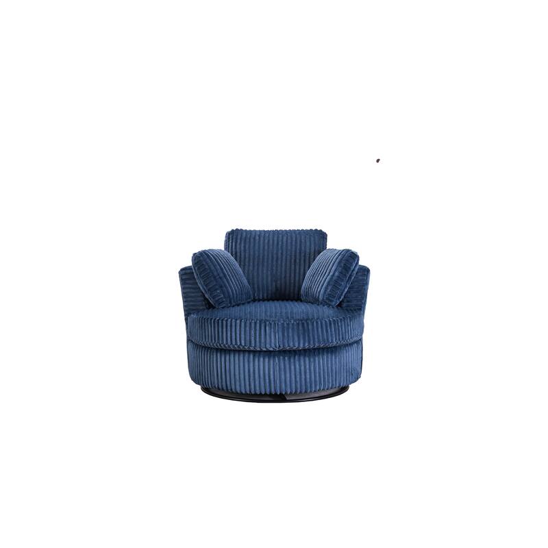 Corduroy Swivel Chair with 4 Pillows