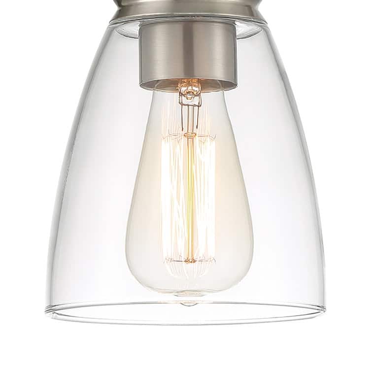 Modern Industrial 1-light Mini Kitchen Island Pendant Light with Clear Glass - 5''
