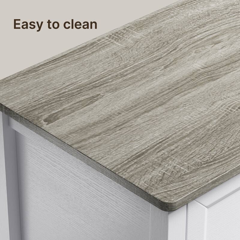 43.3" W 6 Drawer Dresser, Wood Storage Closet Dressers Chest of Drawers for Bedroom