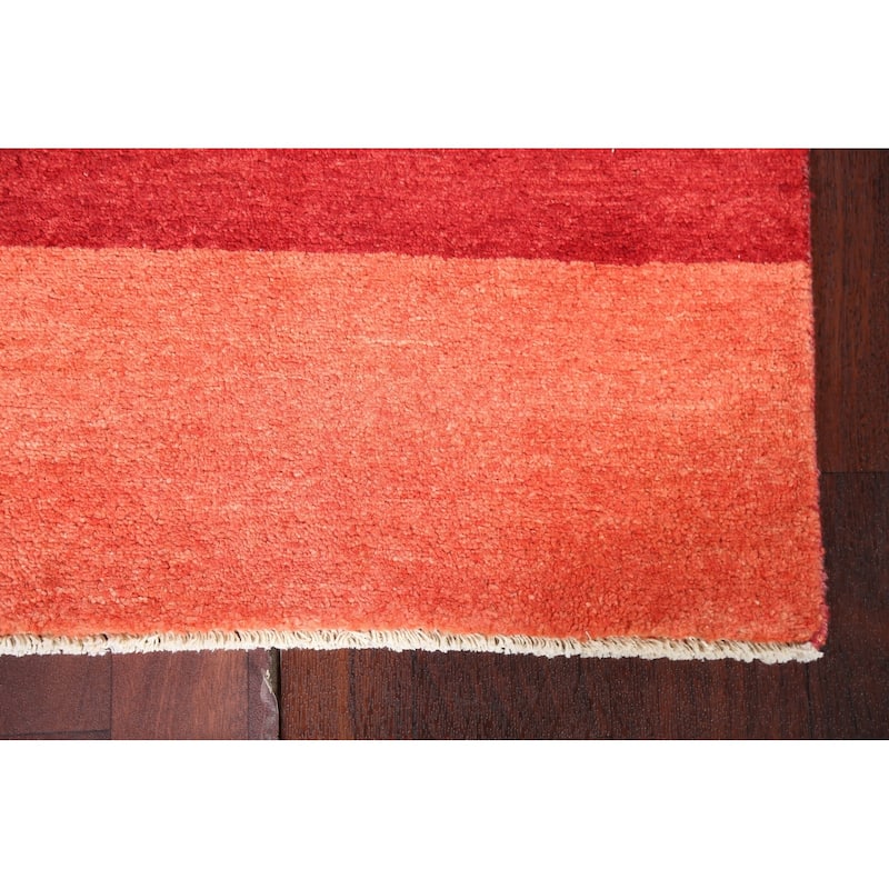 Modern Gabbeh Kashkoli Runner Rug Hand-knotted Oriental Wool Carpet - 2'7" x 9'6"