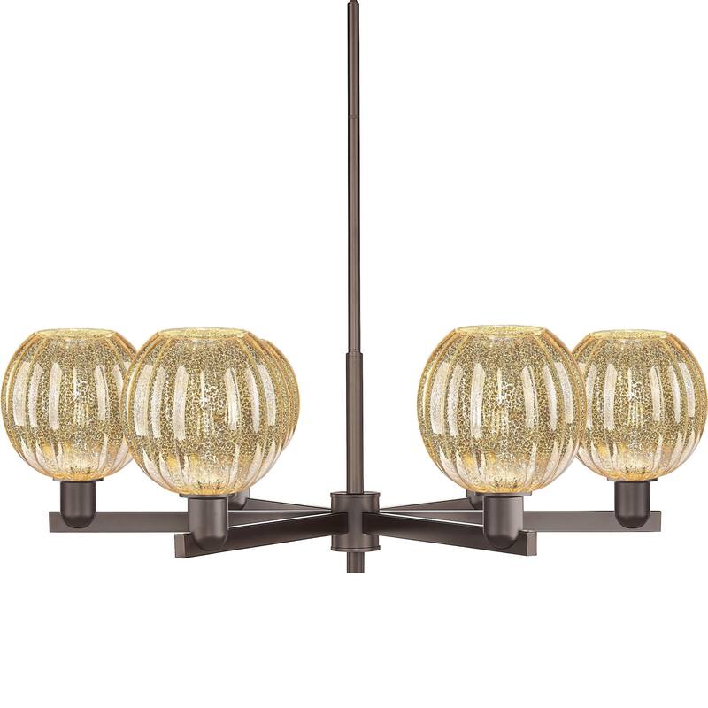 Innovations Lighting 716-6CR-12-24 Preston Chandelier Preston 6 Light - Oil Rubbed Bronze / Mercury