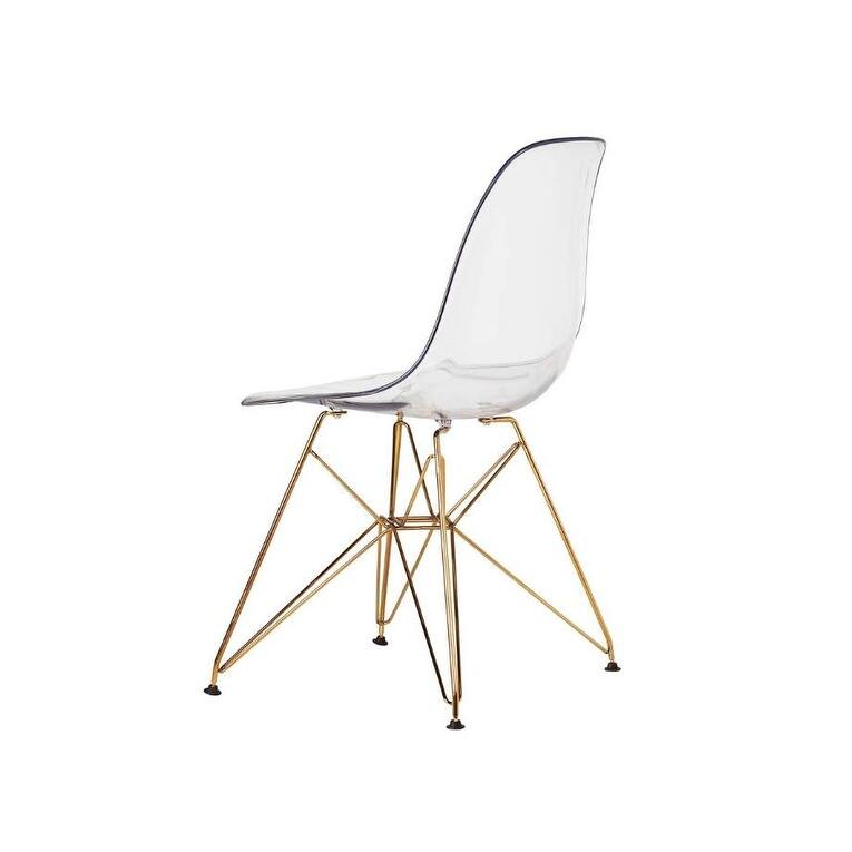 Eiffel Clear Chair With Gold Base (set of 2)