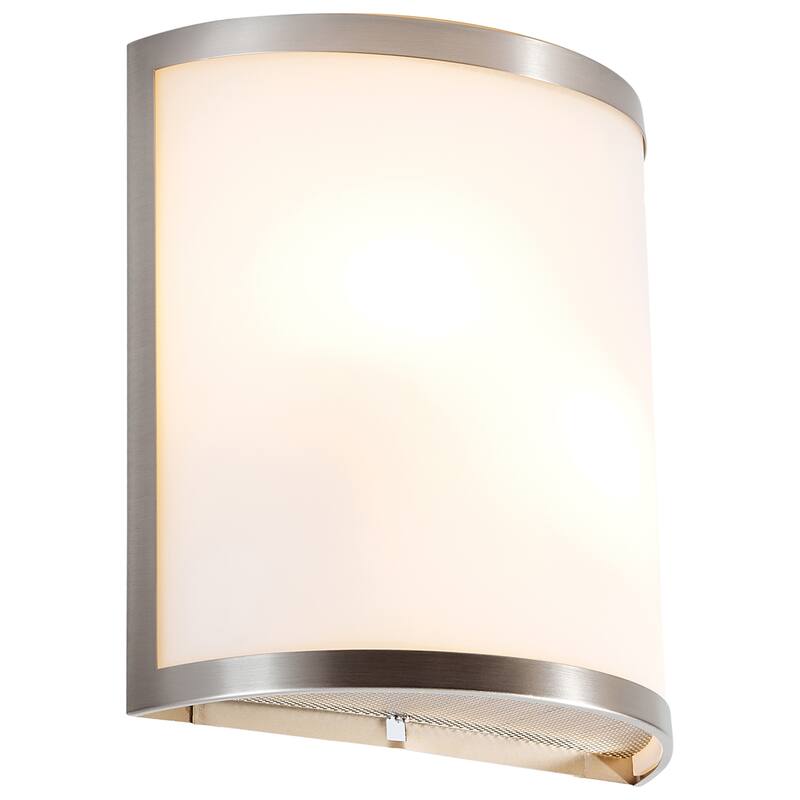 Access Lighting Artemis Basic Wall Sconce - 2-Light - Brushed Steel Finish - Bulb Included - Brushed Steel, Opal