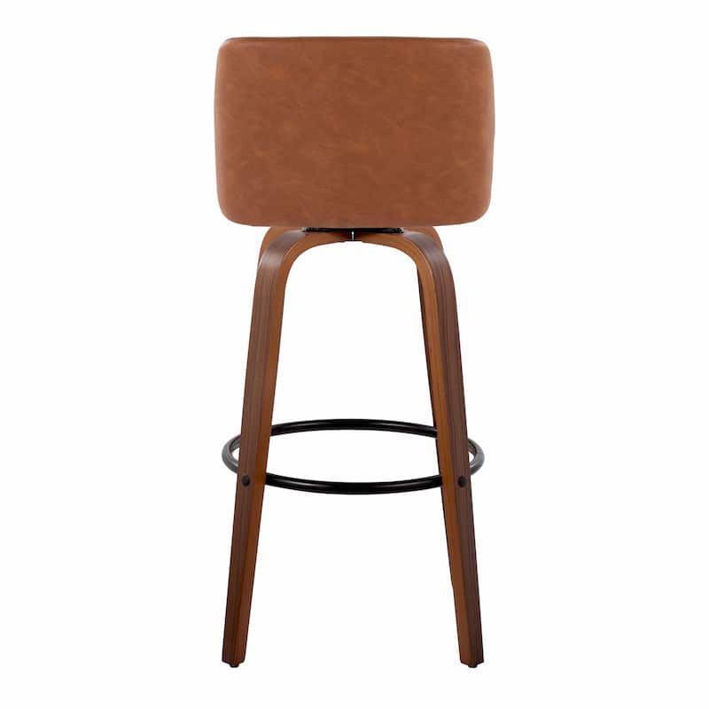 Carson Carrington Vallberga 30" Fixed-Height Bar Stool with Walnut Wood Base (Set of 2)