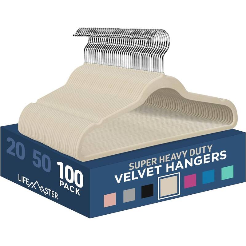 Velvet Non-Slip Hangers for Clothes - Heavy Duty Coat Hanger Set