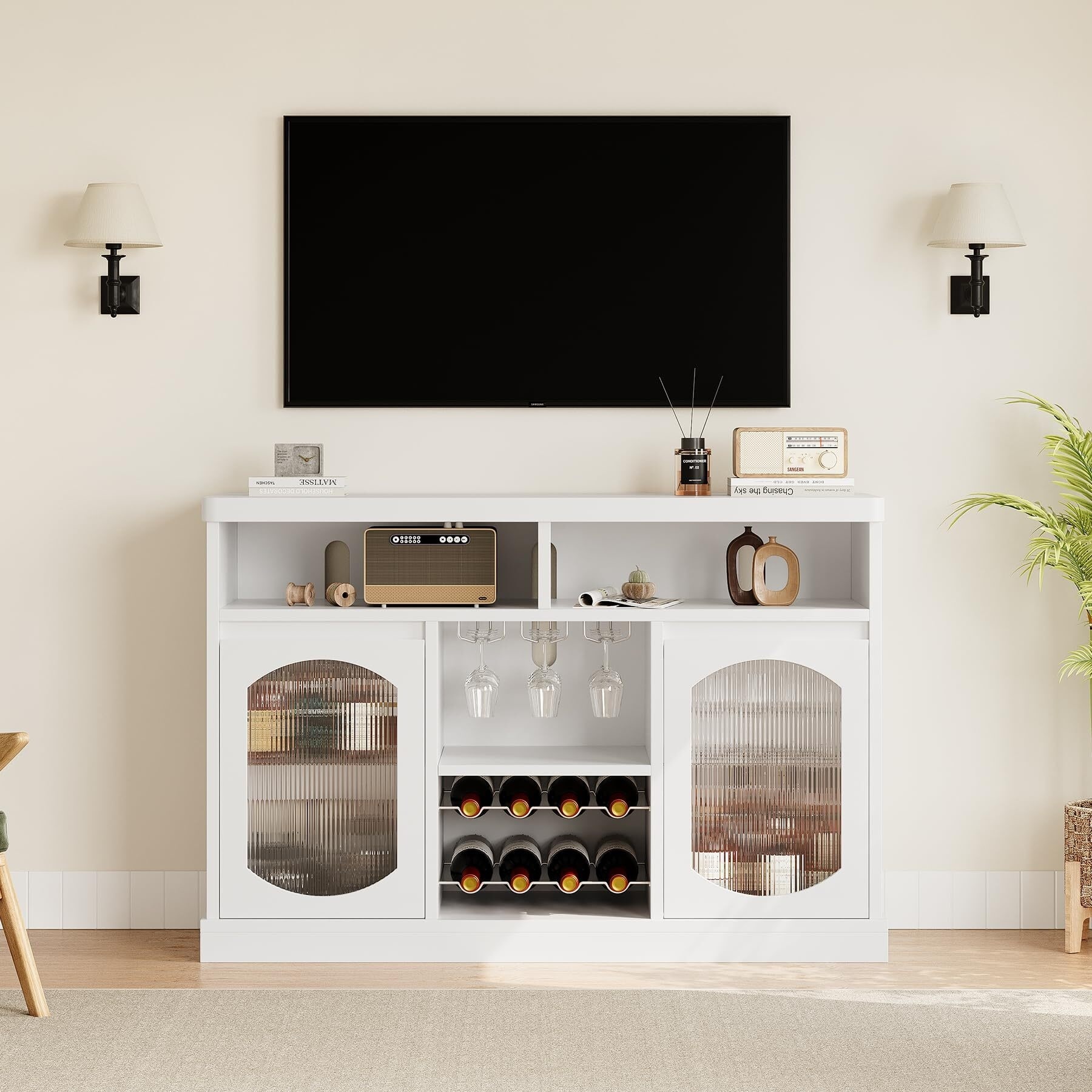 バーカウンター Wine Bar Cabinet with LED Light - On Sale - Bed Bath
