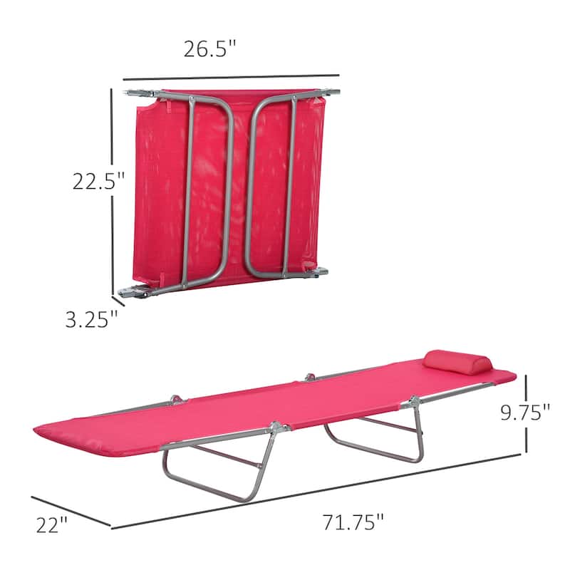 Outsunny Portable Sun Folding Chaise Lounge Chair