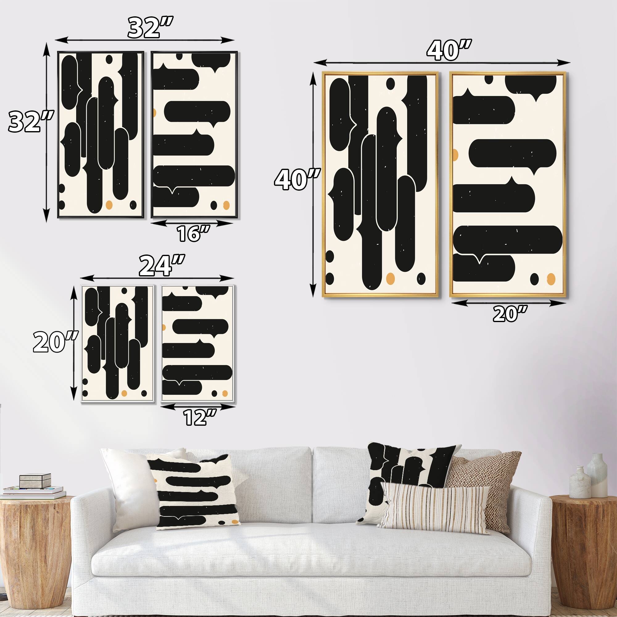 Designart "Retro Abstract Minimal Colorful Geometrics IV" Geometric