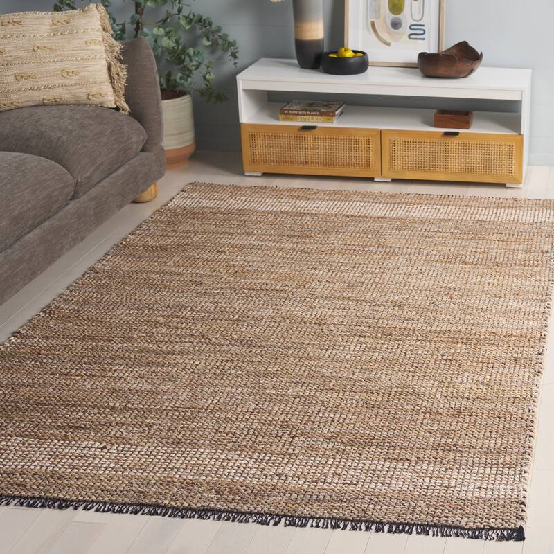 SAFAVIEH Handmade Cape Matsje Cod Denim & Jute Rug - 6' x 9' - Beige