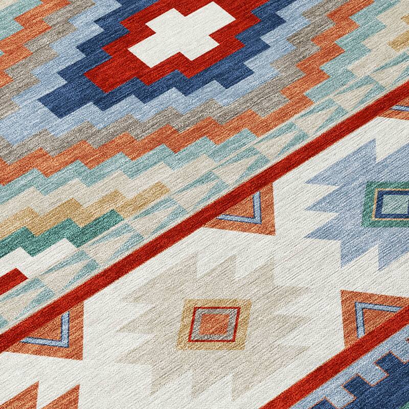 Machine Washable Indoor/ Outdoor Modern Ottawa Chantille Rug