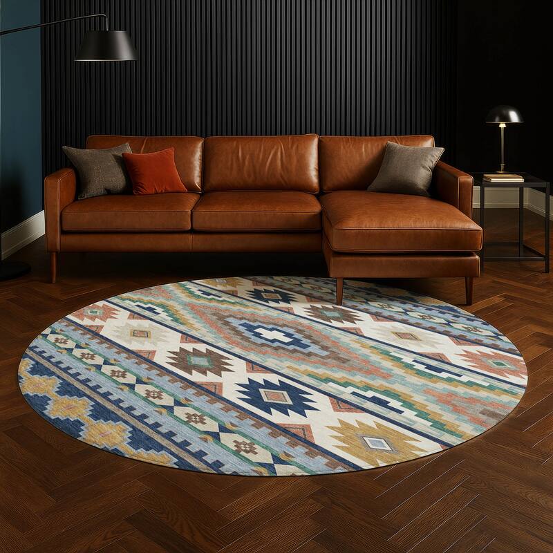 Machine Washable Indoor/ Outdoor Modern Ottawa Chantille Rug