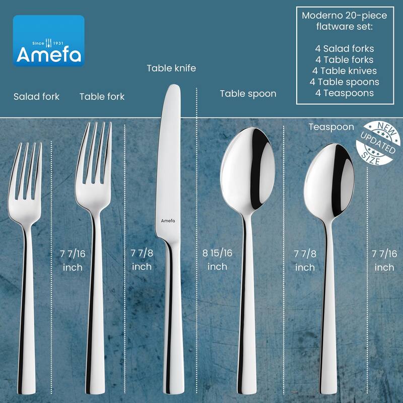 Amefa Moderno 20 Piece 18/10 Stainless Steel Flatware Set