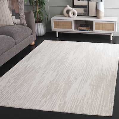 SAFAVIEH Handmade Ebony Sandy Wool Rug