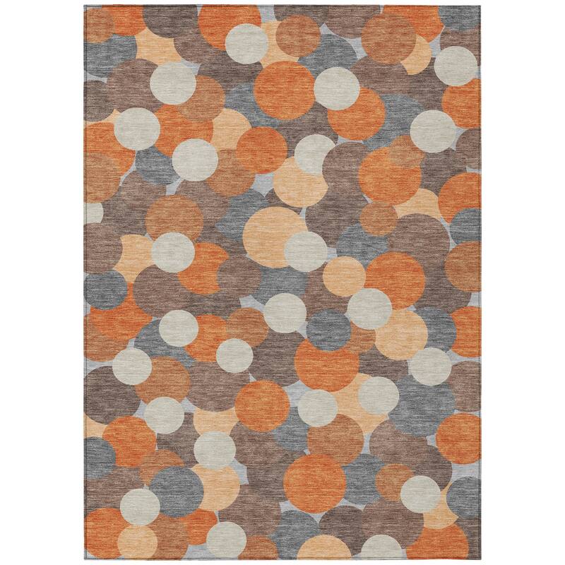 Machine Washable Indoor/ Outdoor Mucho Bubbles Chantille Rug