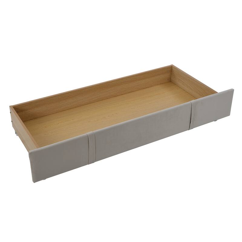 Storage Bed Velvet Upholstered Platform Bed with a Big Drawer
