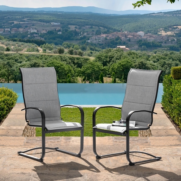 Nuu Garden Textilene Patio Dining Chair Set of 2, Powder-coated
