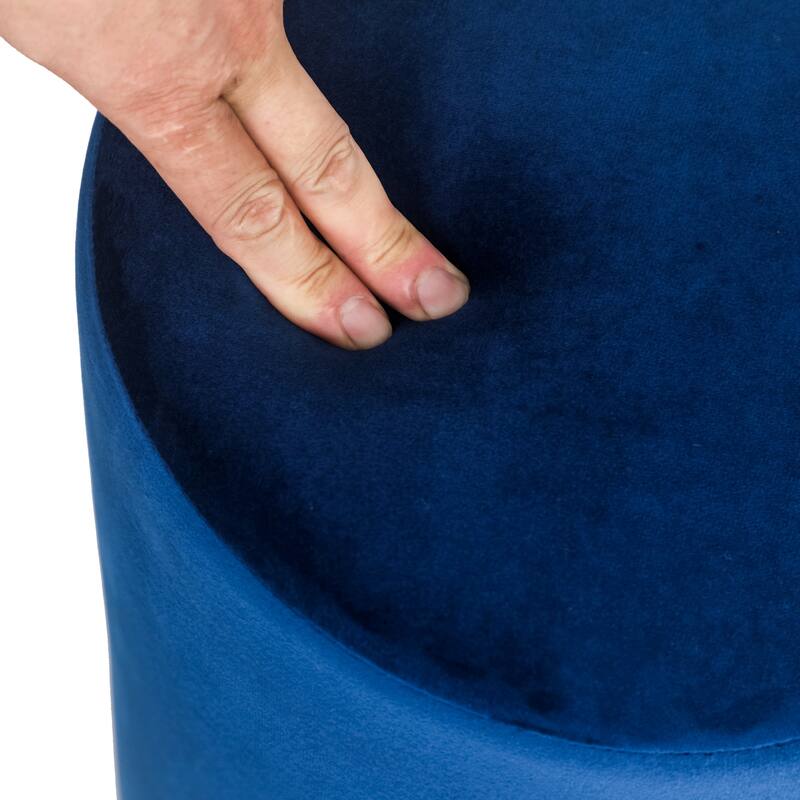 Adeco Footstool Ottoman Vanity Stool with Gold Base