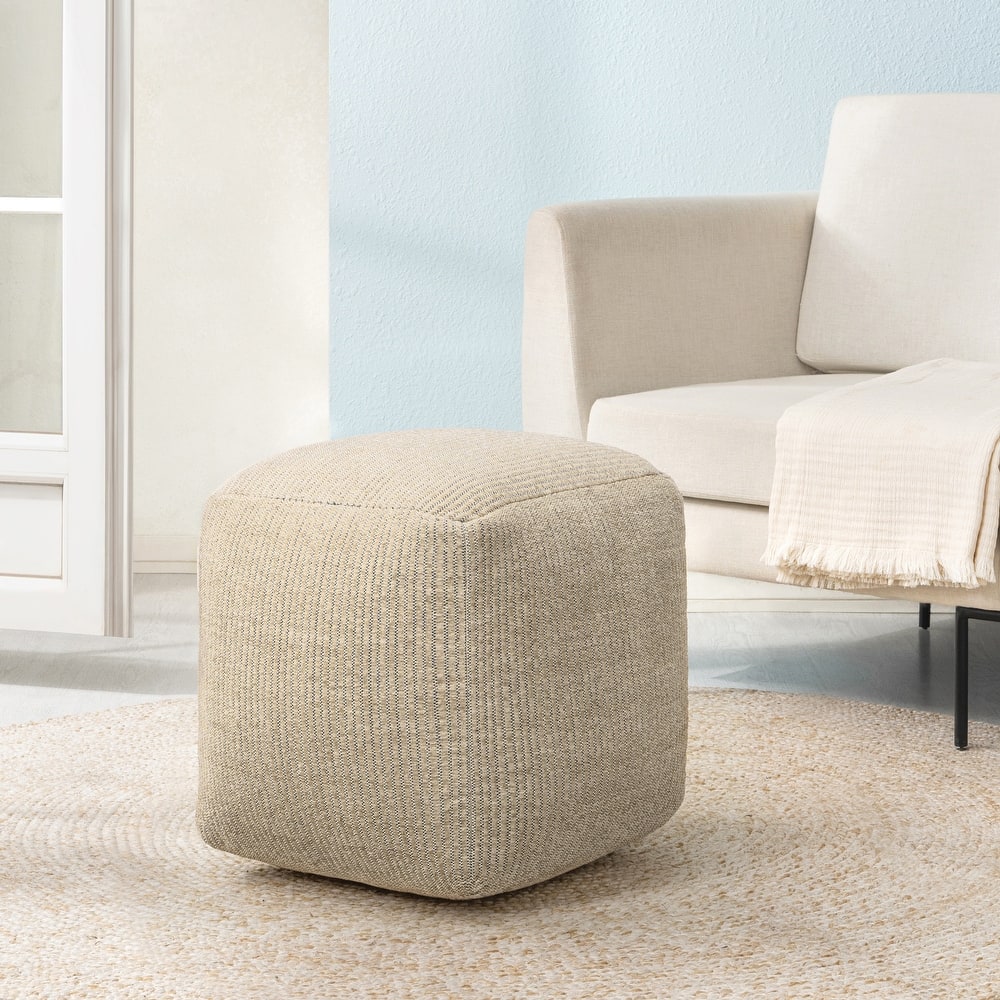 Jani 20-inch Ottoman Pouf - Handcrafted Handmade Ottoman for Seating, Footrest, Home Decor for Living Room, Bedroom