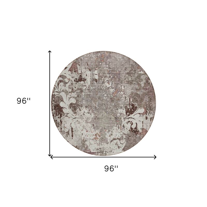 HomeRoots Damask Transitional Rectangle Outdoor Rug