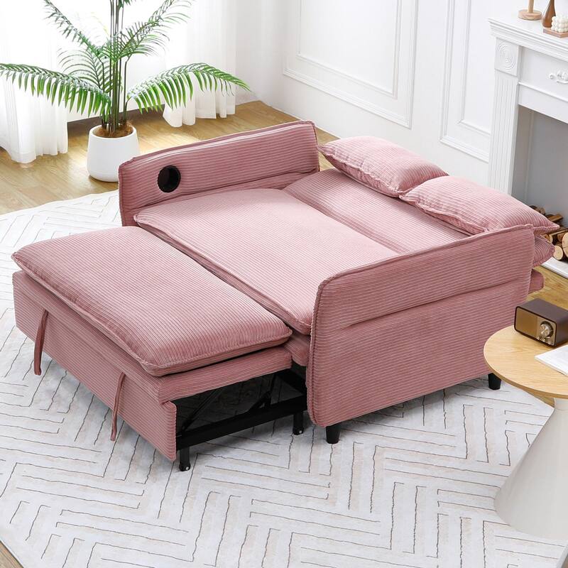 Striped Fabric Multifunctional Sofa Bed