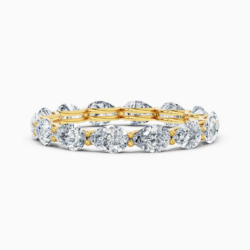 Auriya 14k Gold Pear East-West Lab Grown Diamond Eternity Band 1.70 - 6.75 ct. tw. (F-G, VS) - 2.80 ct. wt. - 4 - Yellow