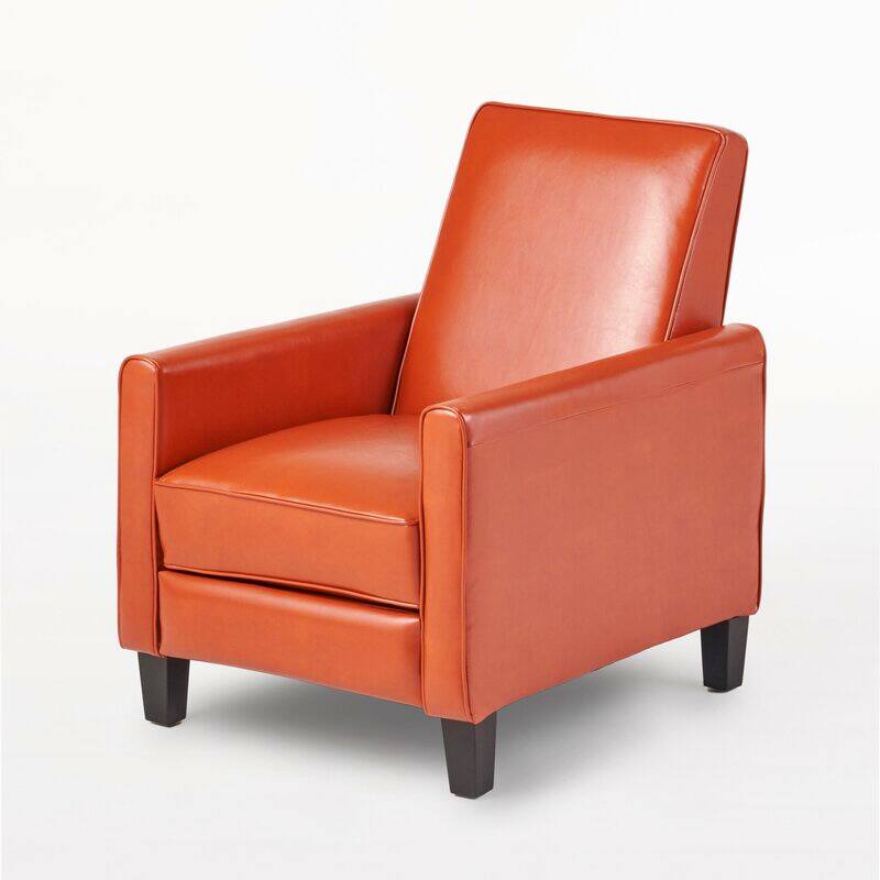 Pushback Recliner Chair, Fax Leather Armchair Push Back Accent Chair for Living Room, Home Theater Single Sofa Club Chair