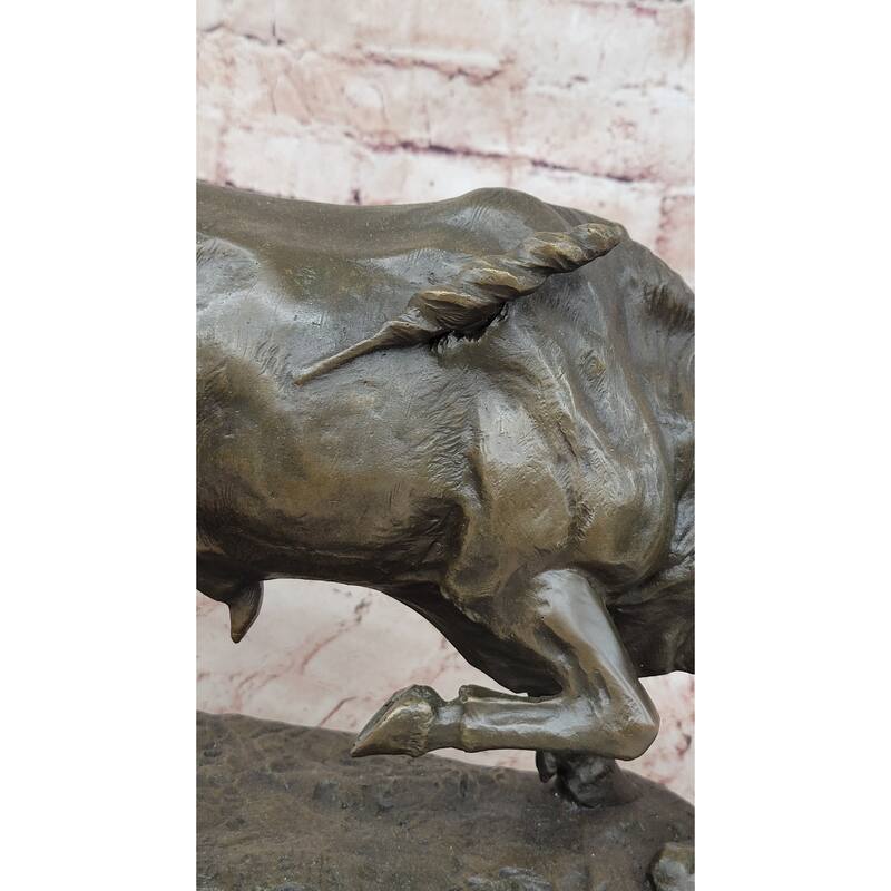 Dynamic Bronze Bull Sculpture By Comeolera – Charging Bull With Cape On Oval Base