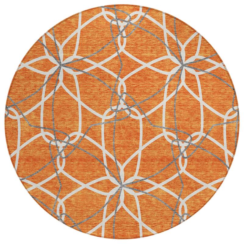 Machine Washable Indoor/ Outdoor Abstract Prism Chantille Rug