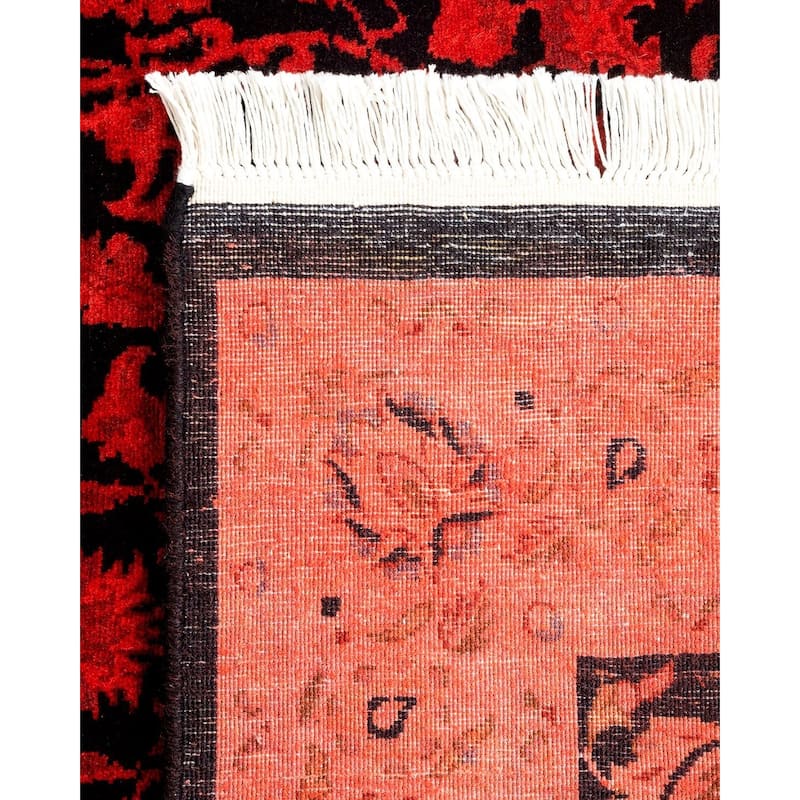 Overton Hand Knotted Wool Vintage Inspired Modern Contemporary Overdyed Red Area Rug - 3' 1" x 5' 1"