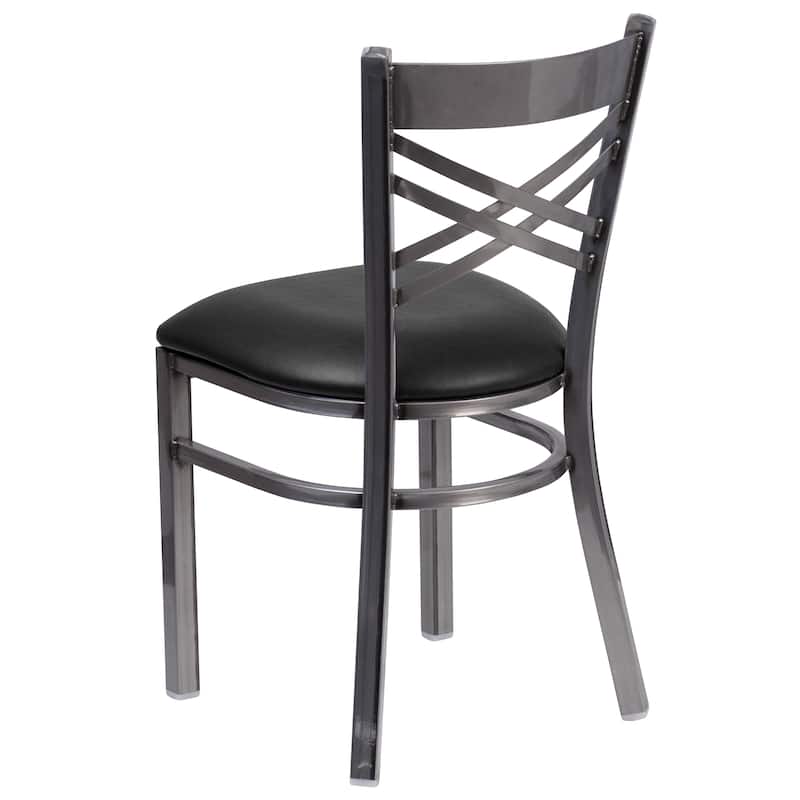 Steel X-back Restaurant Chair - 16.5"W x 17"D x 32.25"H