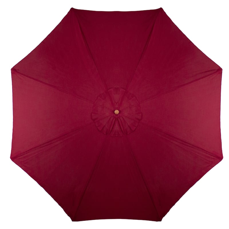 8.5ft Outdoor Patio Market Umbrella with Wooden Pole, Burgundy