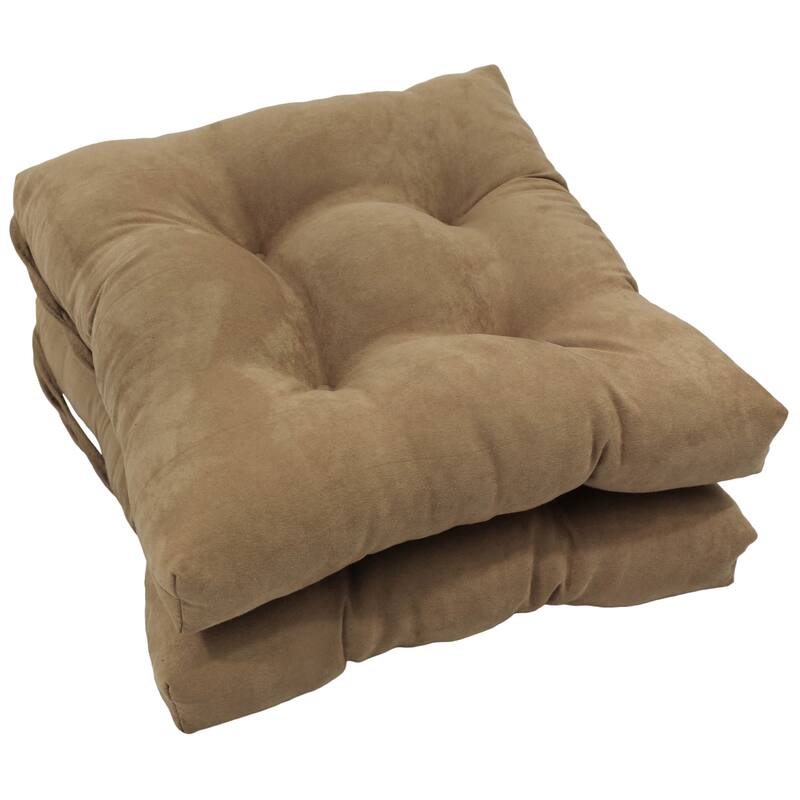 16-inch Square Indoor Microsuede Chair Cushions (Set of 2, 4, or 6) - Set of 2 - Java