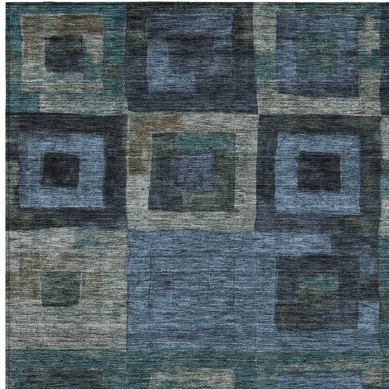 HomeRoots Geometric Transitional Rectangle Outdoor Rug